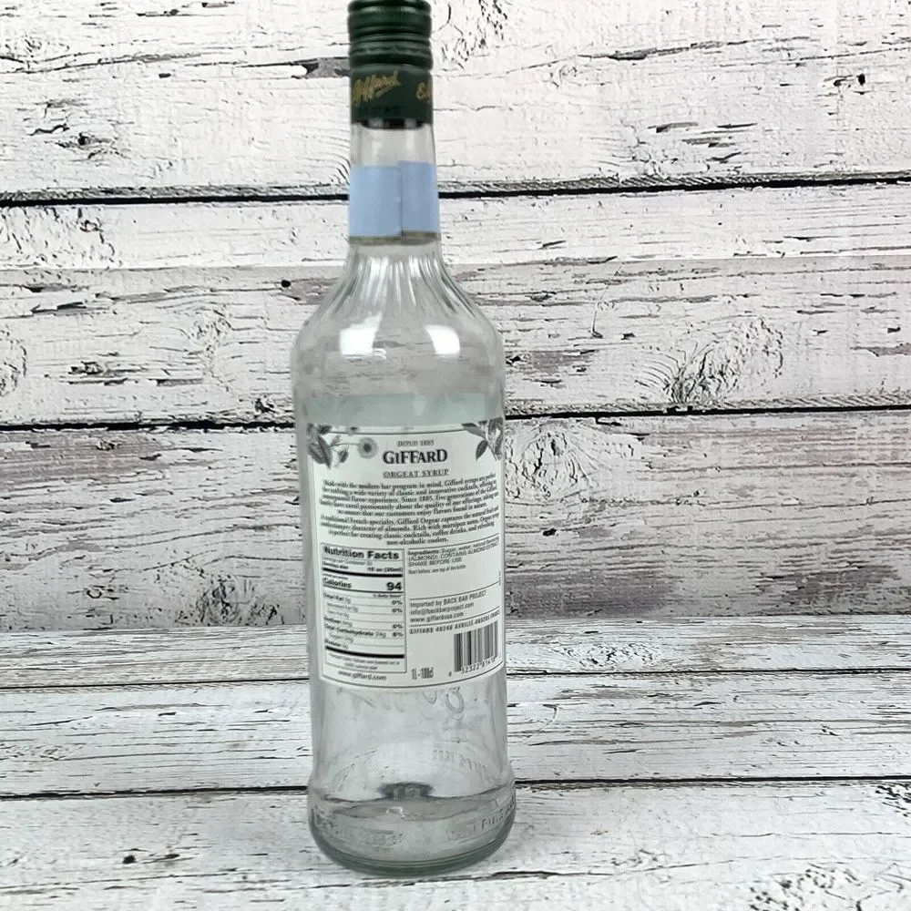 Giffard Orgeat Syrup - Almond Flavored Syrup EMTPY‎ 1 Liter Bottle Bar Supply